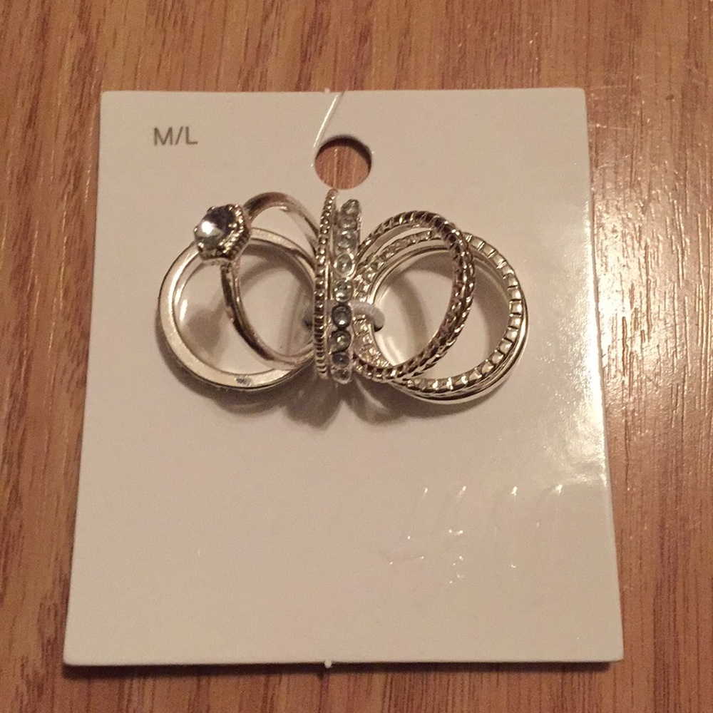 Silver Rings by H&M, Sz M/L, New